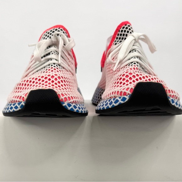 Adidas‎ Deerupt Runner Running Sneaker Shoe, Solar Red Bluebird, Size 10 - Picture 4 of 9